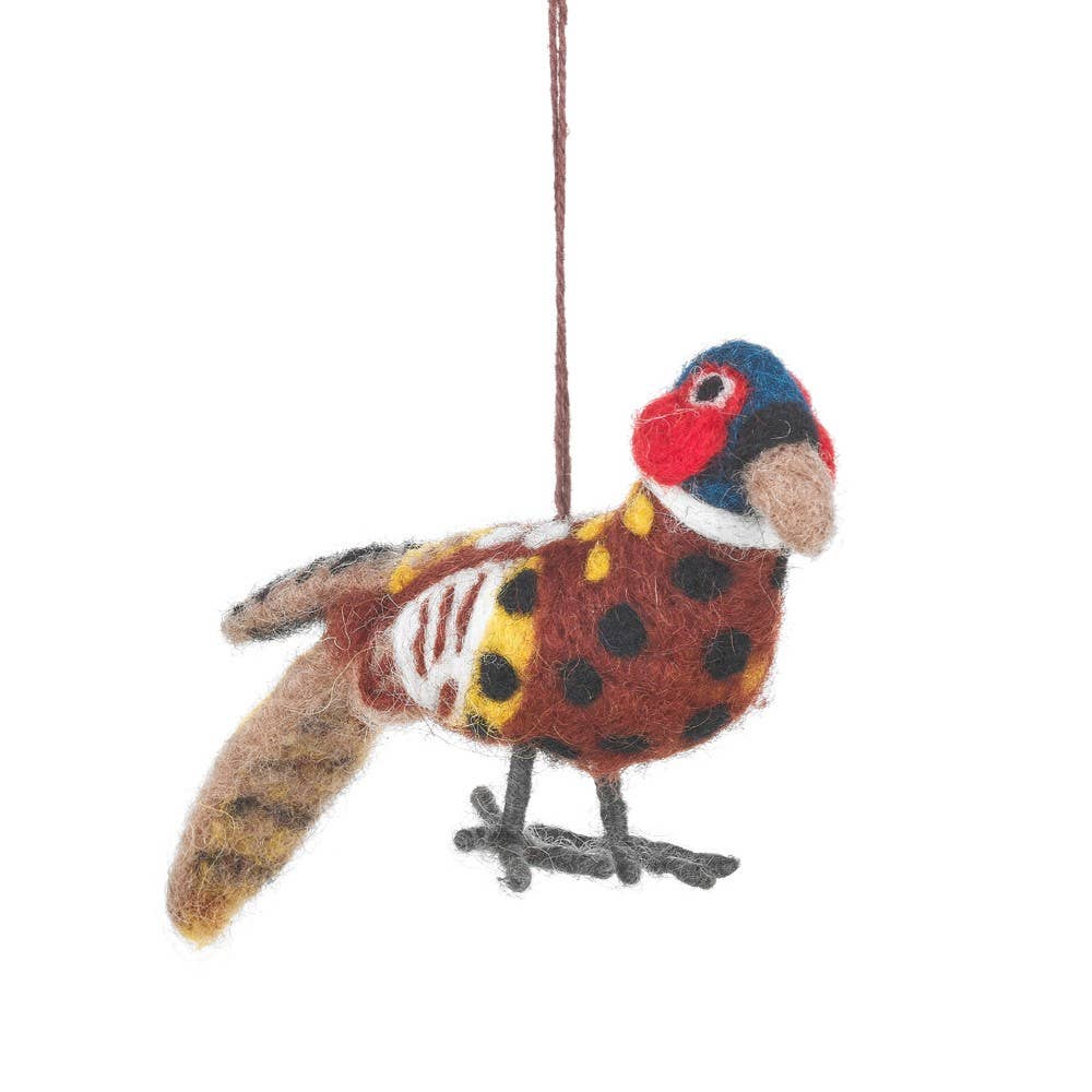 Pheasant felt decoration