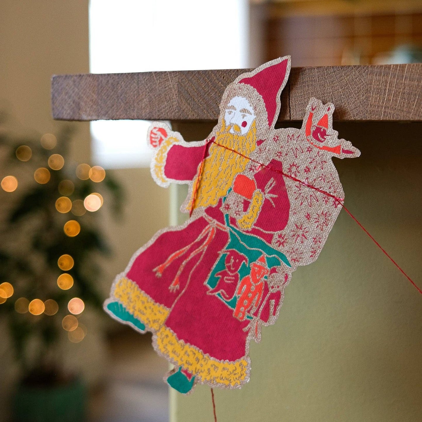 Paper Santa Garland