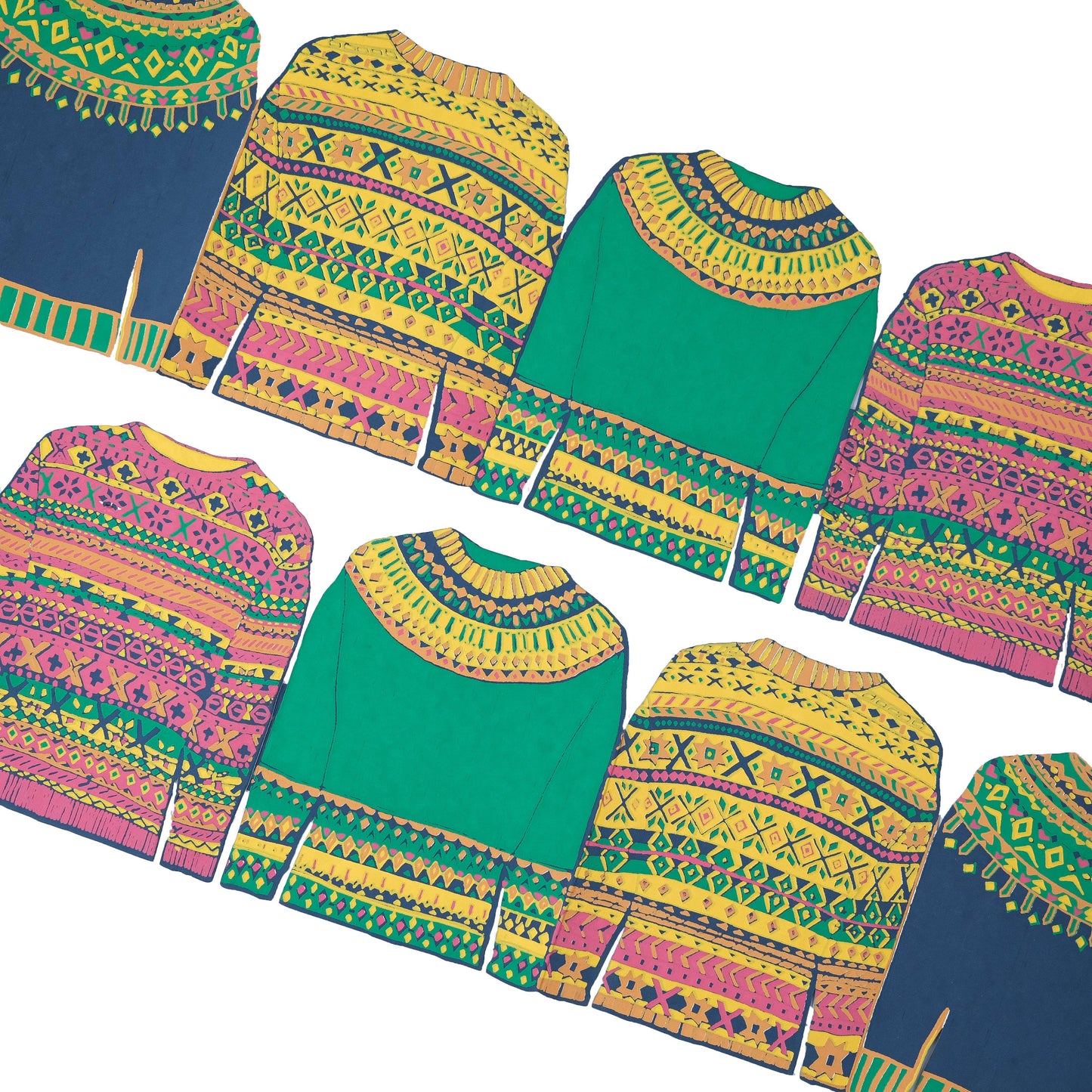 East End Press - Fairisle Sweaters Christmas Garland