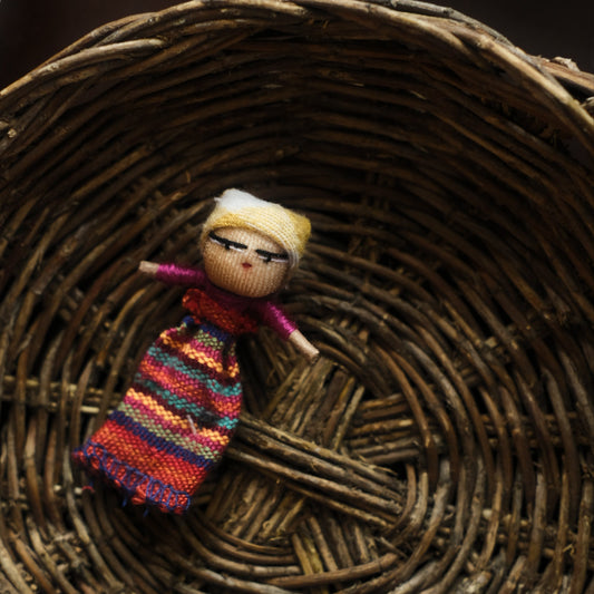 Traditional Guatemalan Worry Doll on Card