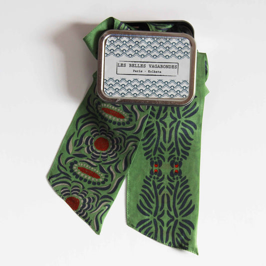 Camelia Khaki Headband - 100% Silk