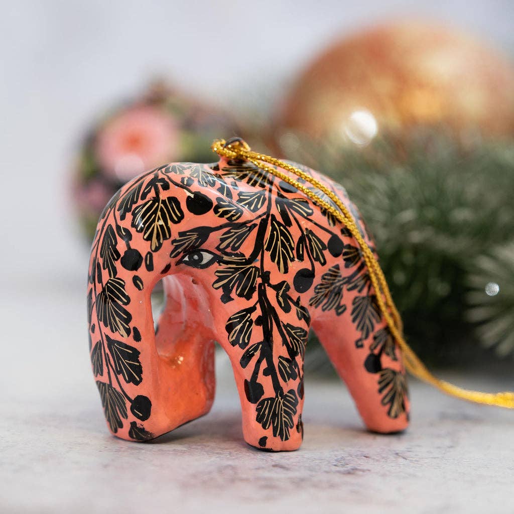 Hand-painted Elephant Christmas Tree Bauble Decoration