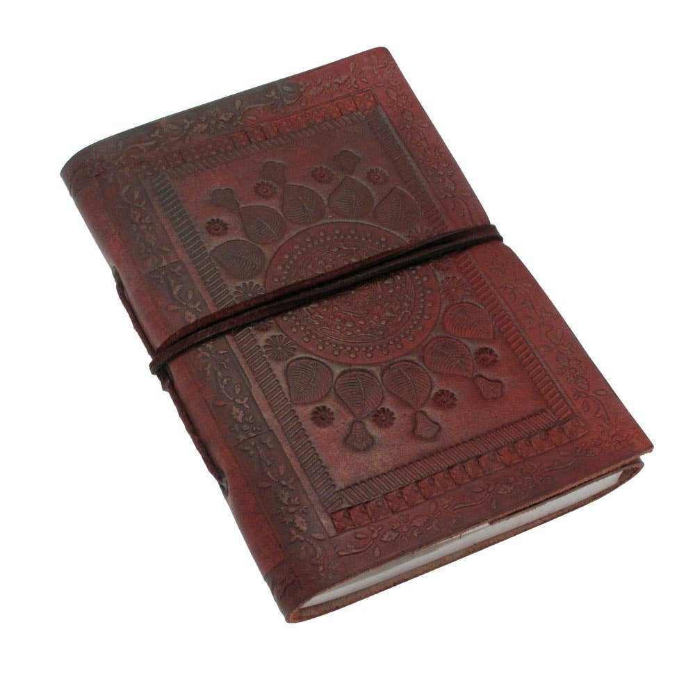 Indra Medium Embossed Leather Notebook