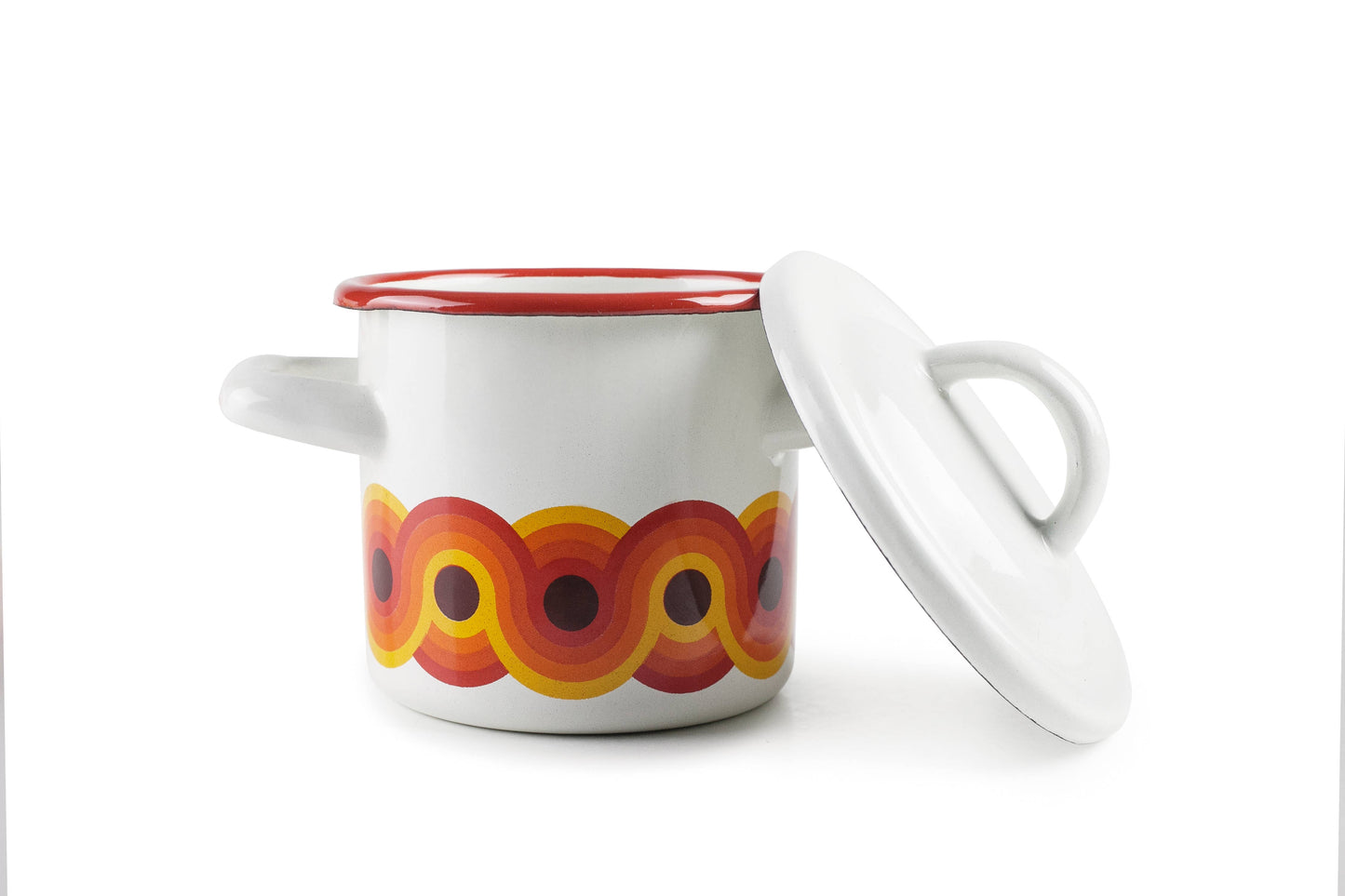 Retro Enamel Mini Pot with Pop Lid