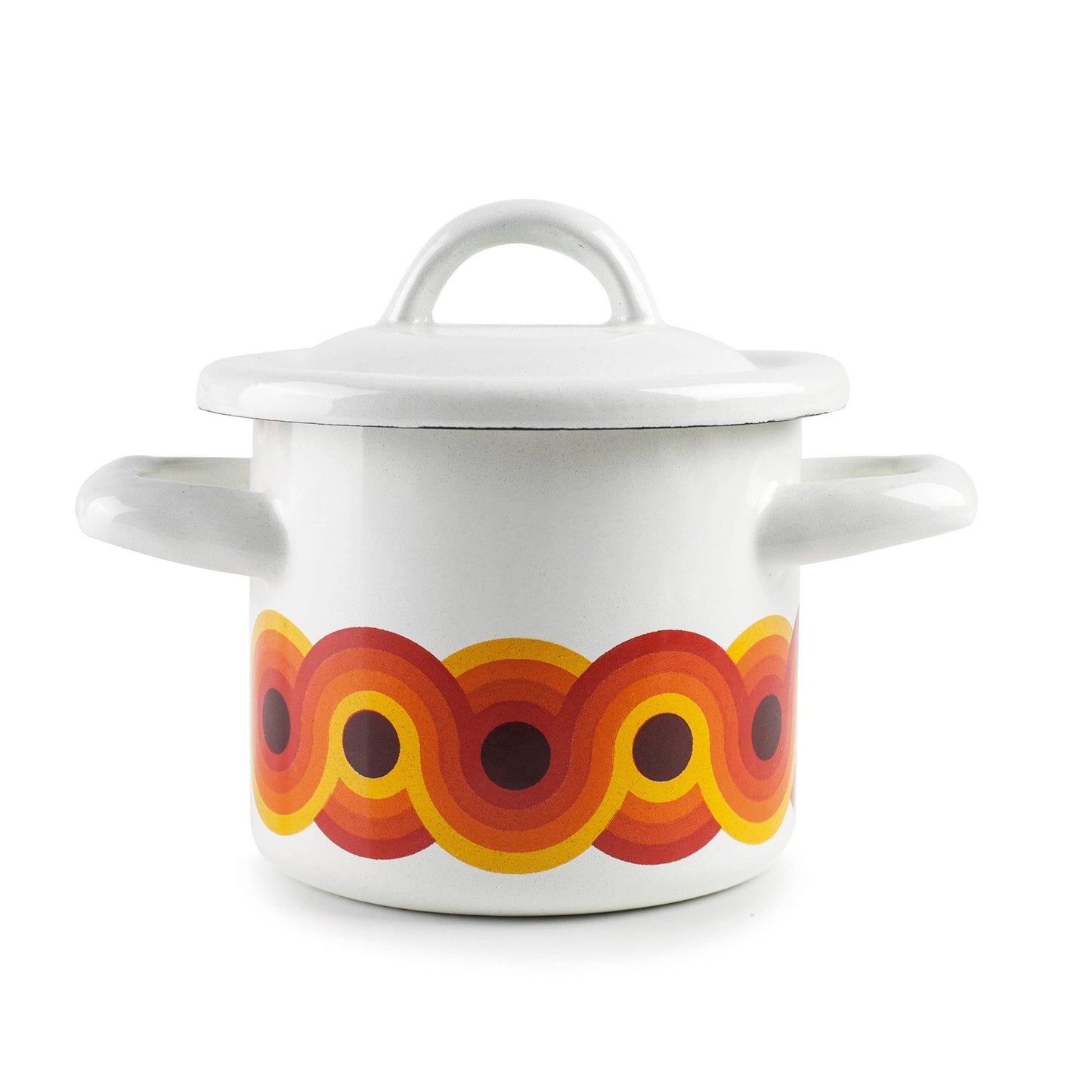 Retro Enamel Mini Pot with Pop Lid