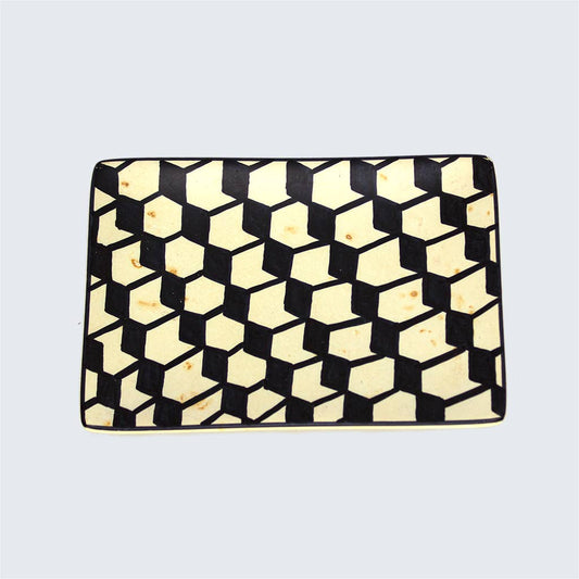 Soapstone Rectangular Dish In Cubic Maze