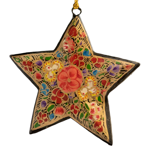 Floral Mini Star Hanging Christmas Bauble Ornament