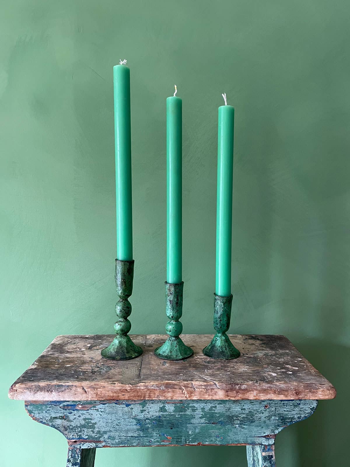 Verdigris Tall Candlestick