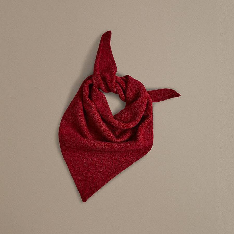 red wool triangle scarf