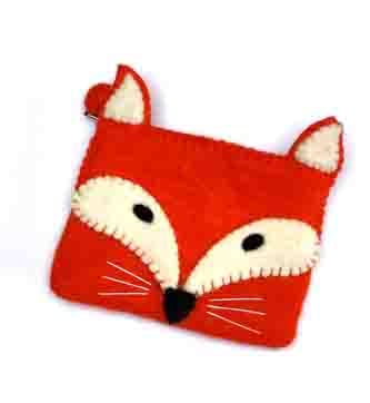 Fox Needle Felt Purse