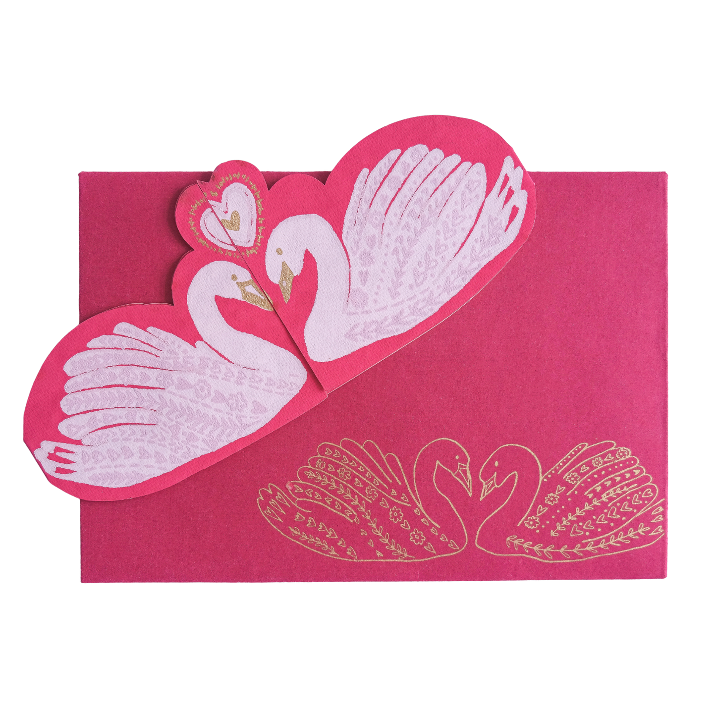 Kissing Swans Greetings Card