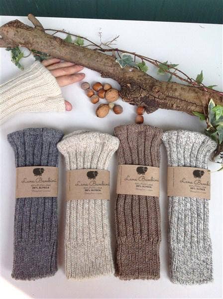 Natural Wool Fingerless Gloves/ Hand Warmers - 65% Wool, 35% alpaca