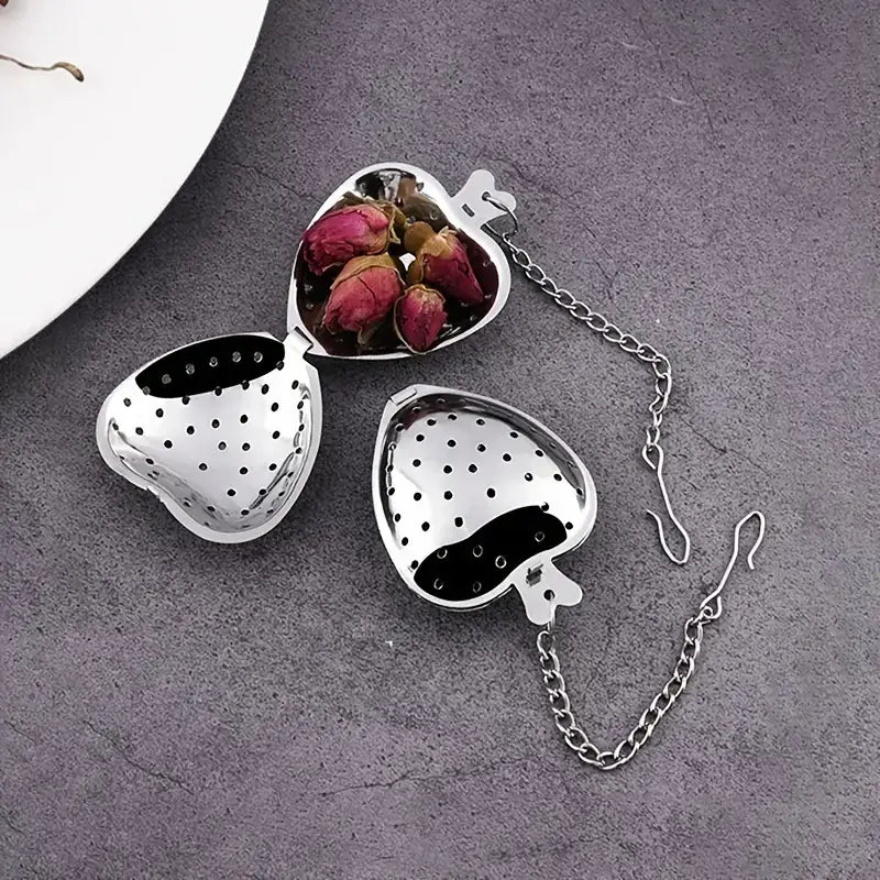 Heart-Shaped Stainless Steel Tea Strainer Infuser for Loose Leaf Teas