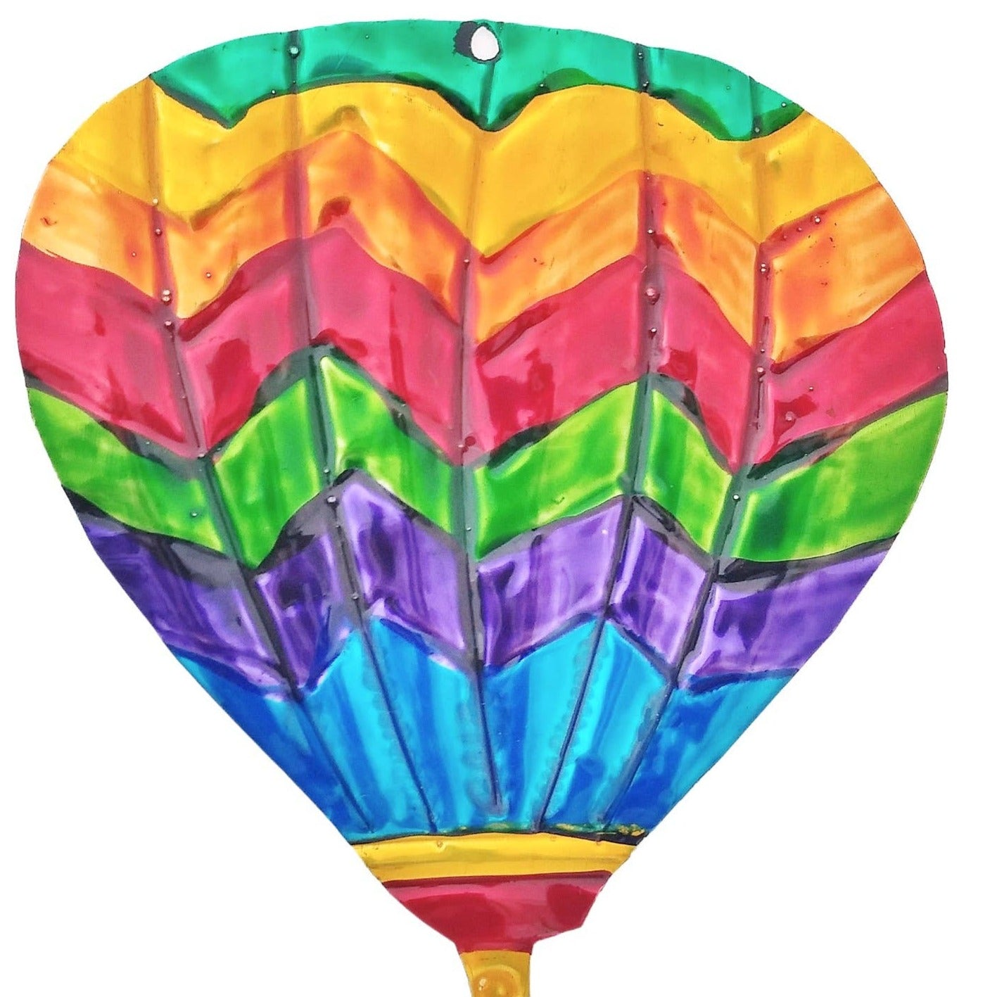 Mexican Tin Milagros - Tin Rainbow Hot Air Balloon