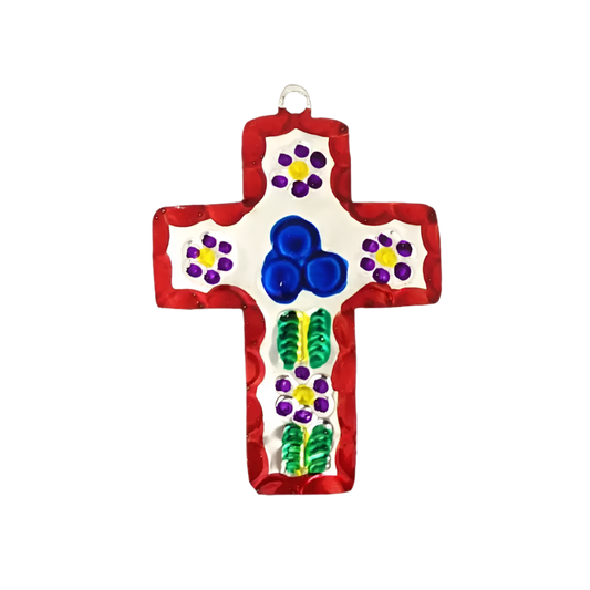 Mexican Tin Ex Voto Milagros - Cross