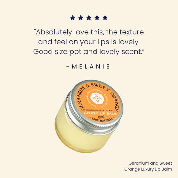 Geranium and Sweet Orange Luxury Lip Balm