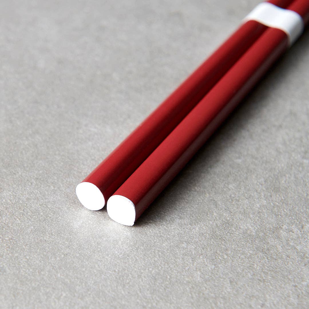 Dark Red & White Chopsticks