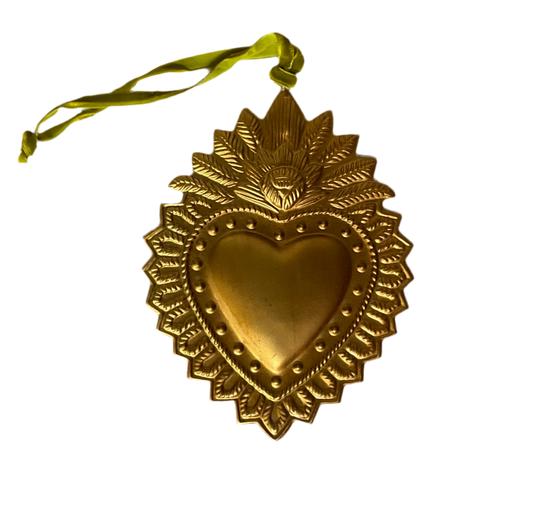 Sacred Heart Milagros Tin Hanging Ornament