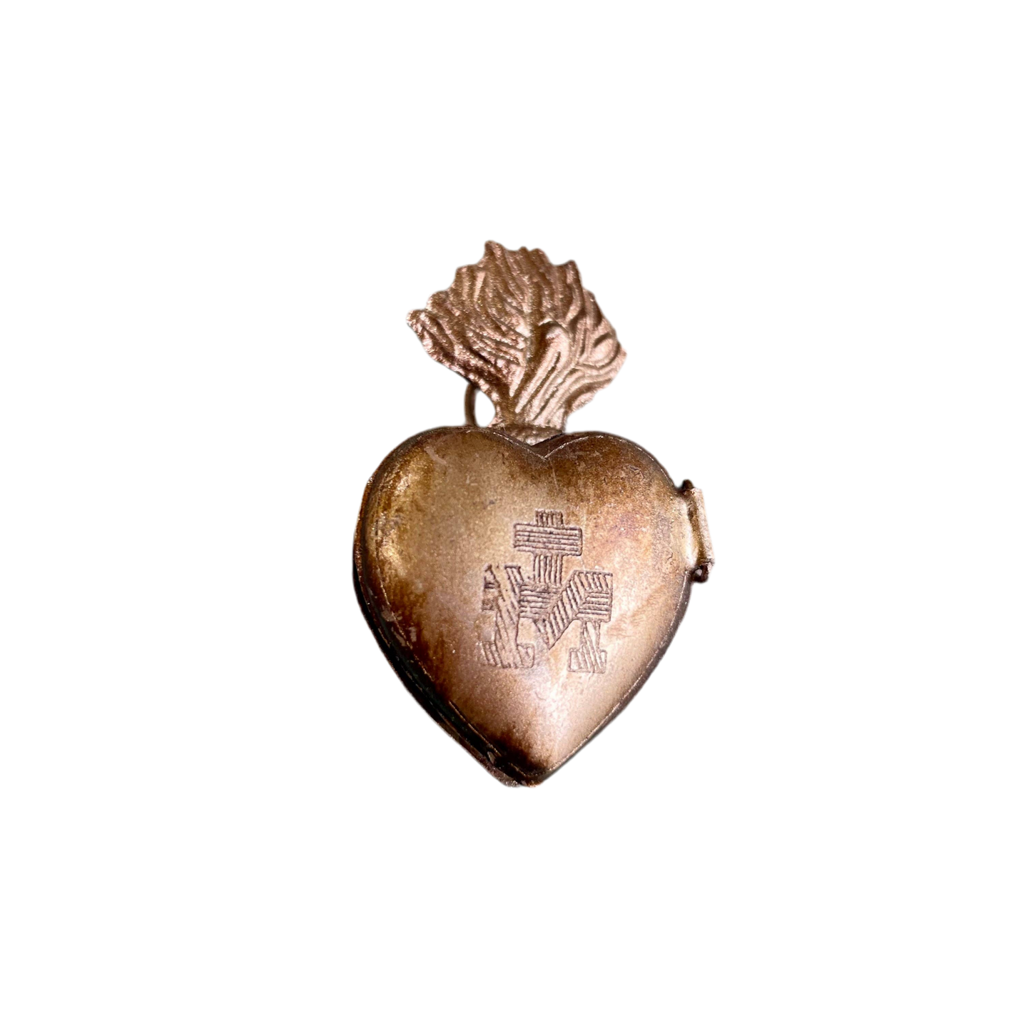 Sacred Heart Tin Milagros Locket Box - Small