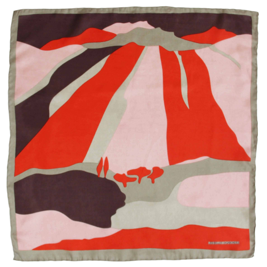 Mini Vivaro Coral Square Silk Scarf