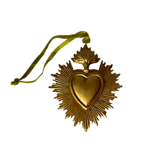 Small Rays Sacred Heart Milagros Hanging Ornament