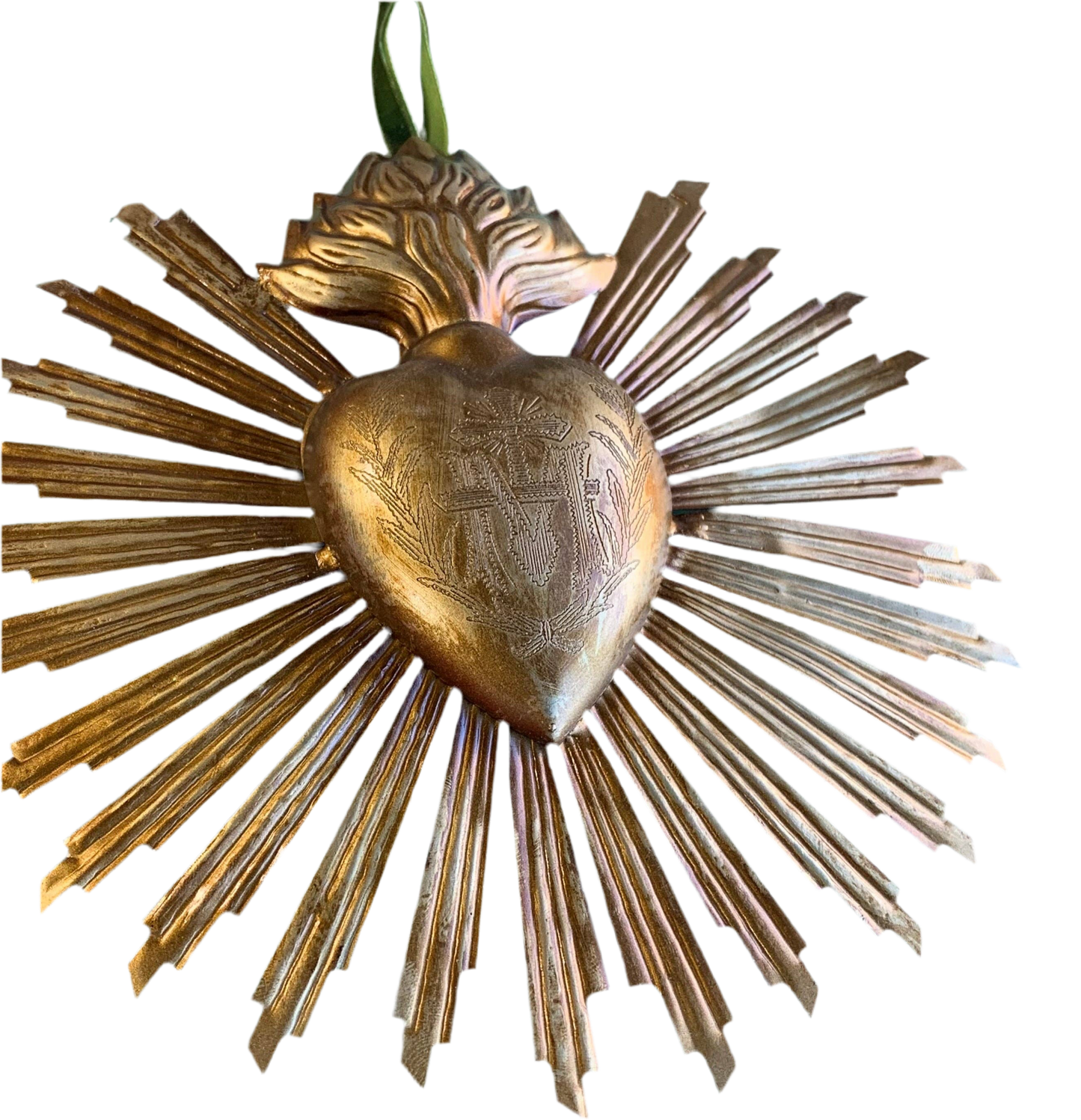 Sacred Heart Sun Rays Milagros Hanging Ornament