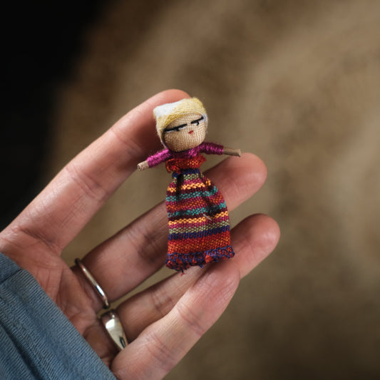 Traditional Guatemalan Worry Doll on Card