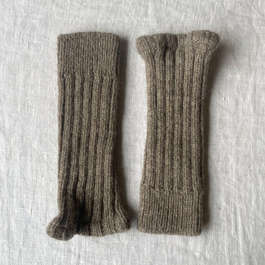 Natural Wool Fingerless Gloves/ Hand Warmers - 65% Wool, 35% alpaca