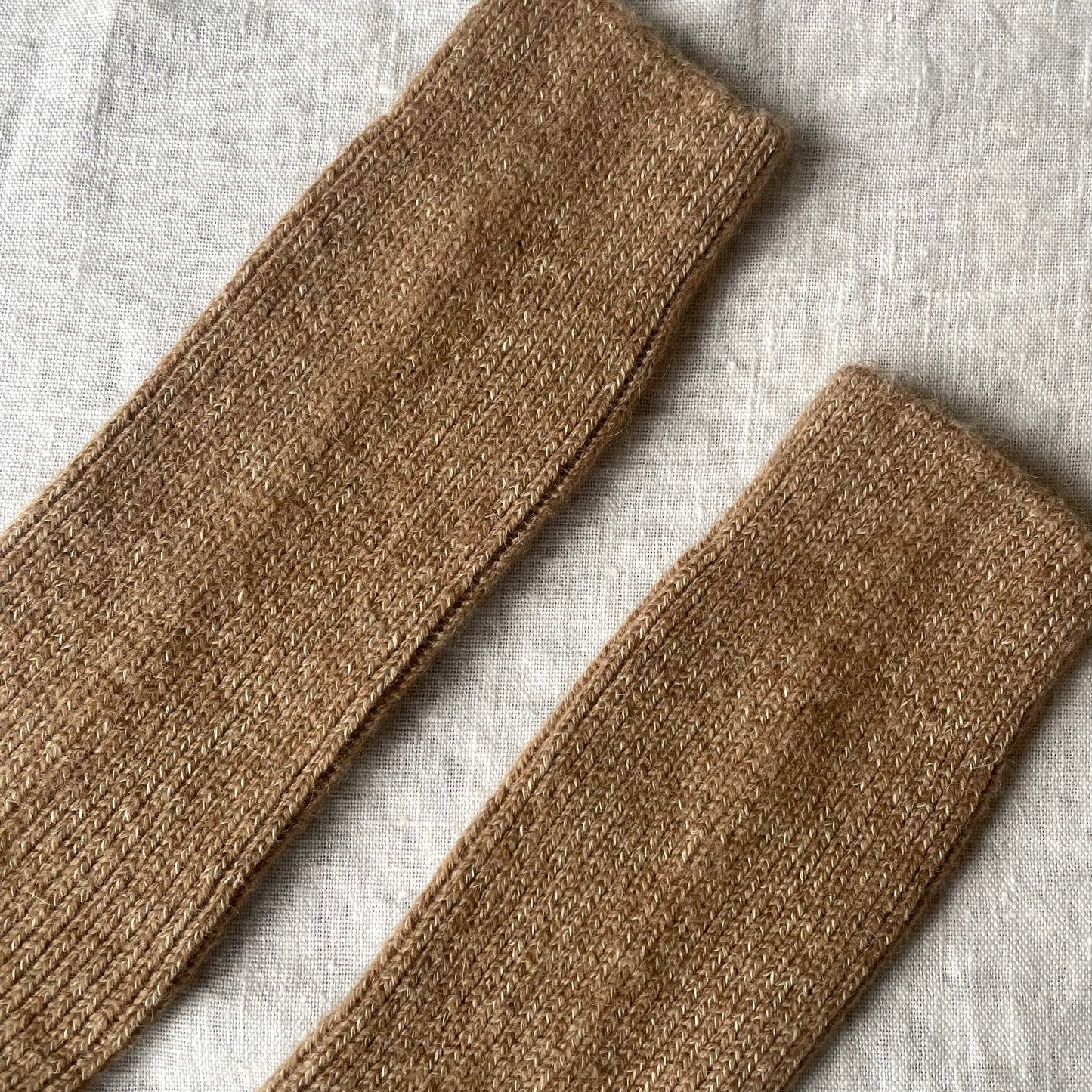 Natural Untreated Wool Long Socks - Camel, Wool, Cotton & Hemp