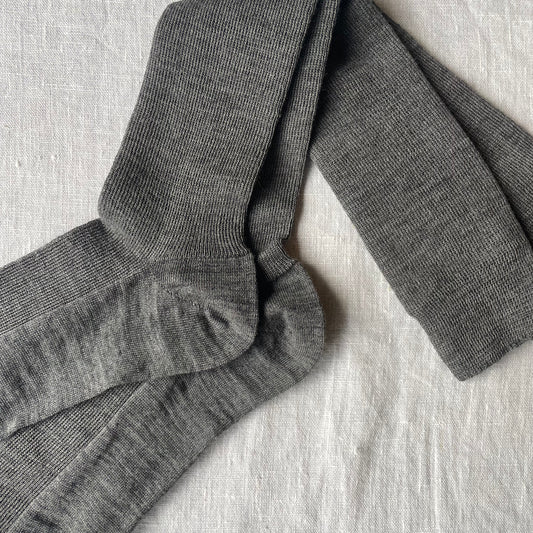 Knee High Light-Knit Socks - 90% Wool, 10% Cotton