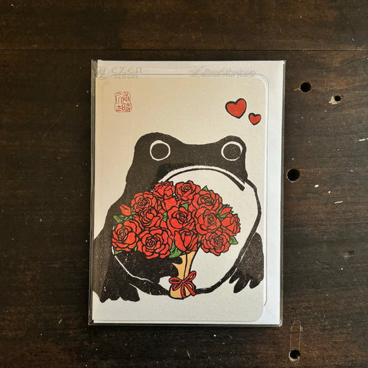 Romantic Hoji Frog Japanese Greetings Card