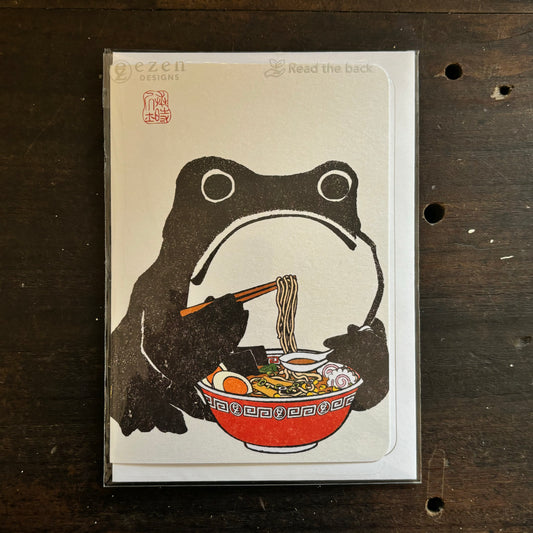 Ramen Hoji Frog Japanese Greetings Card