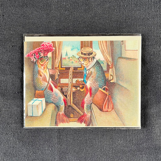 Little Vintage Fish Outing Greetings Card