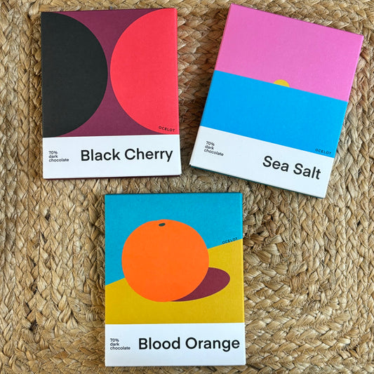 Ocelot Organic Dark Chocolate with Blood Orange & Vanilla — Vegan & Plastic-Free, 70g