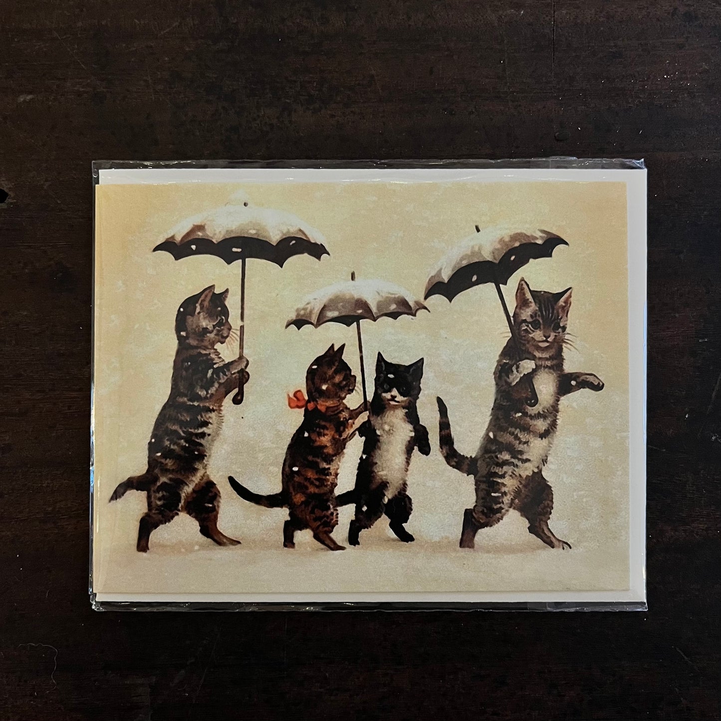 Cats In The Snow Greetings Card