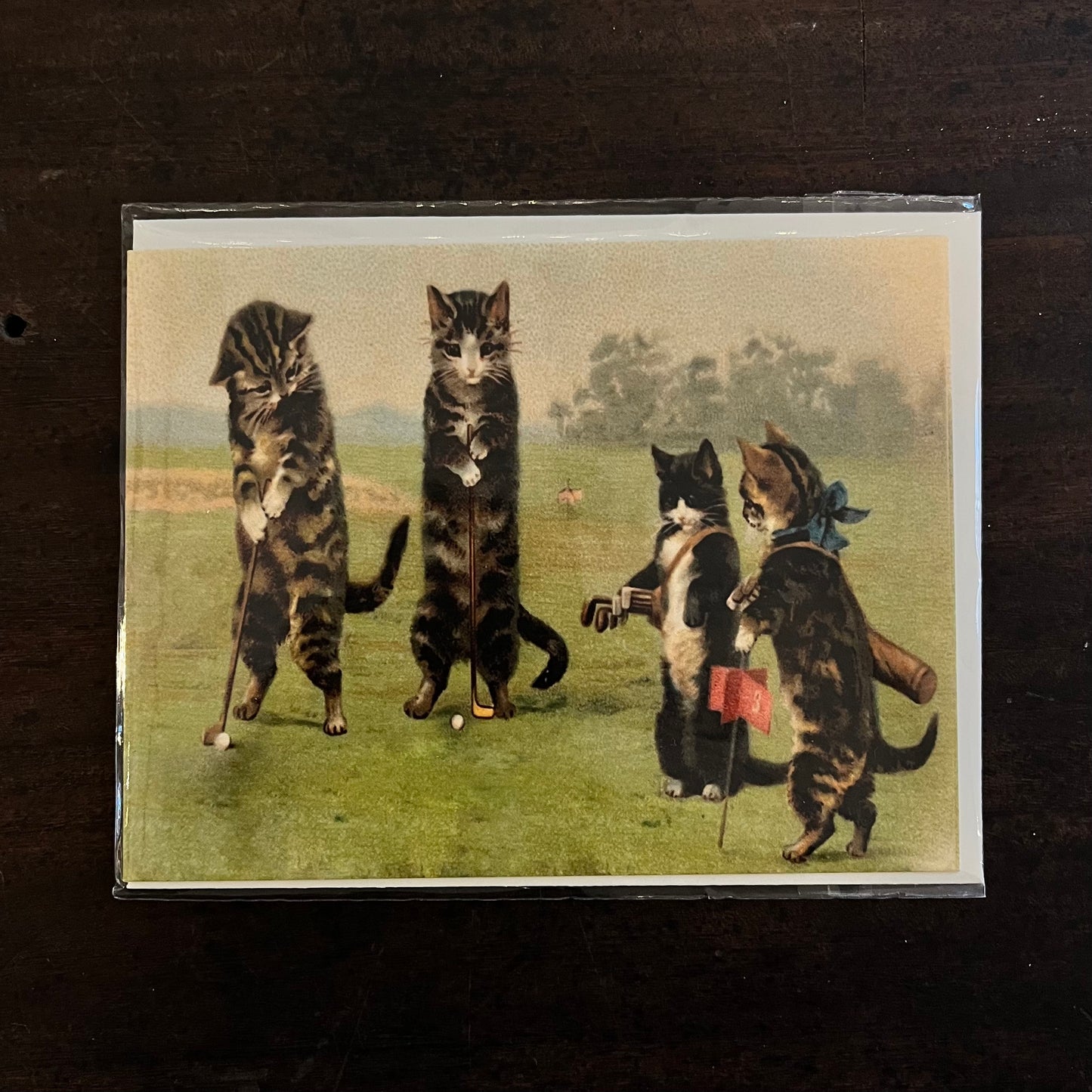 Cats On The Course Greetings Card