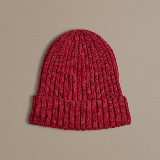 Red Wool Beanie by Rove Knitwear