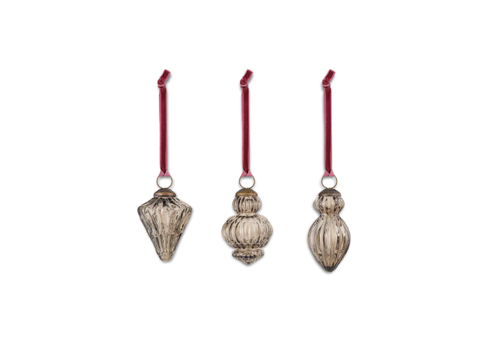 Grey Smoke Glass Traditional Christmas Baubles