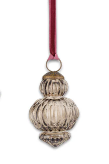 Grey Smoke Glass Traditional Christmas Baubles