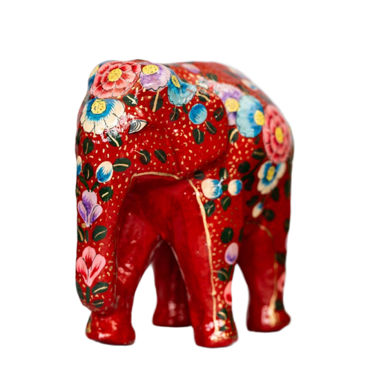 Red Floral Giant Indian Elephant Decoration