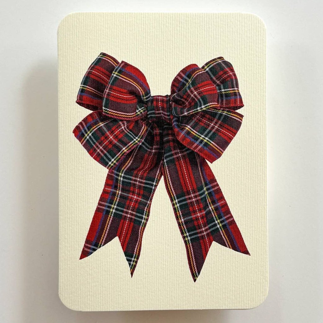 Tartan Bow Christmas Art Card