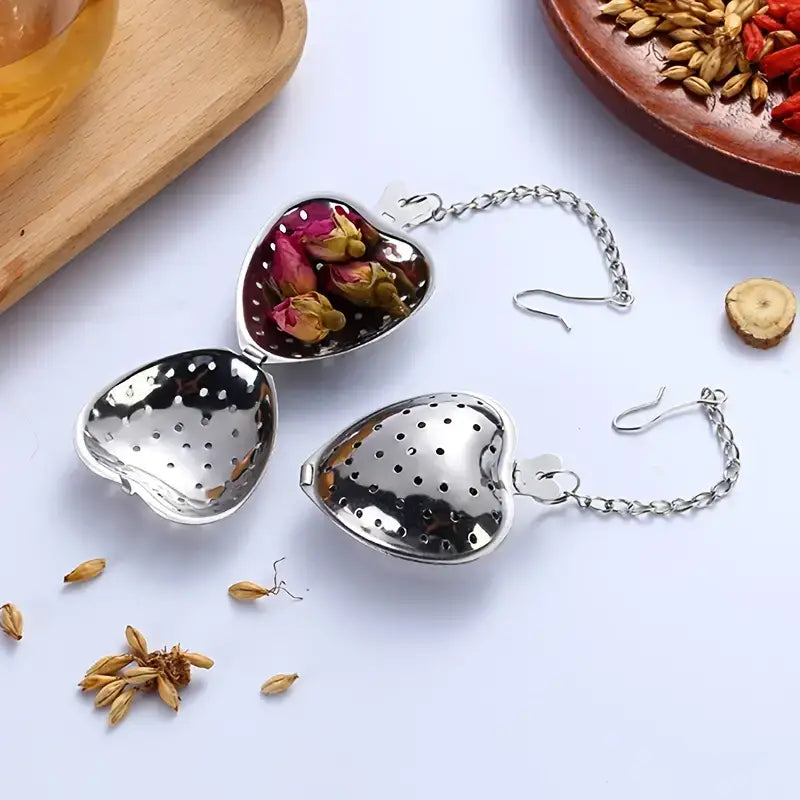 Heart-Shaped Stainless Steel Tea Strainer Infuser for Loose Leaf Teas