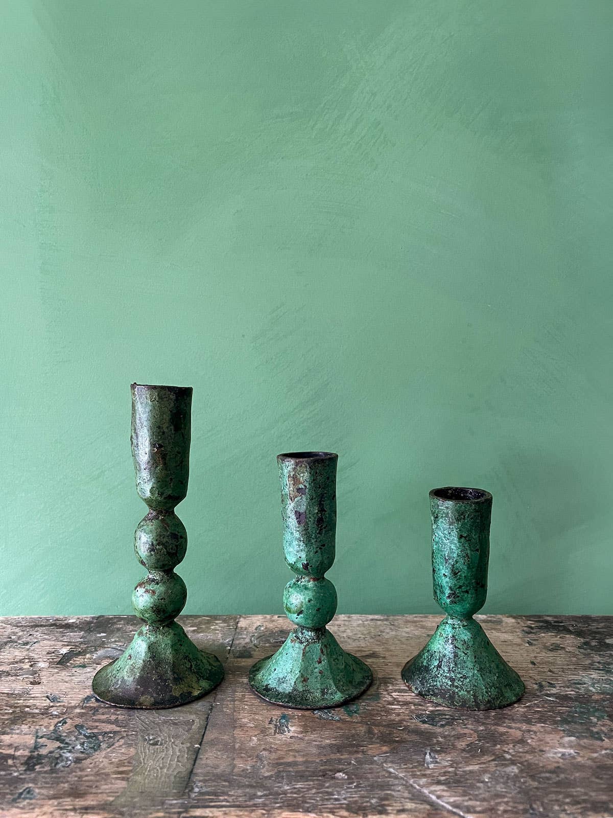 Verdigris Tall Candlestick