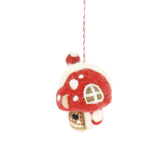 Toadstool Mushroom House Christmas Decoration