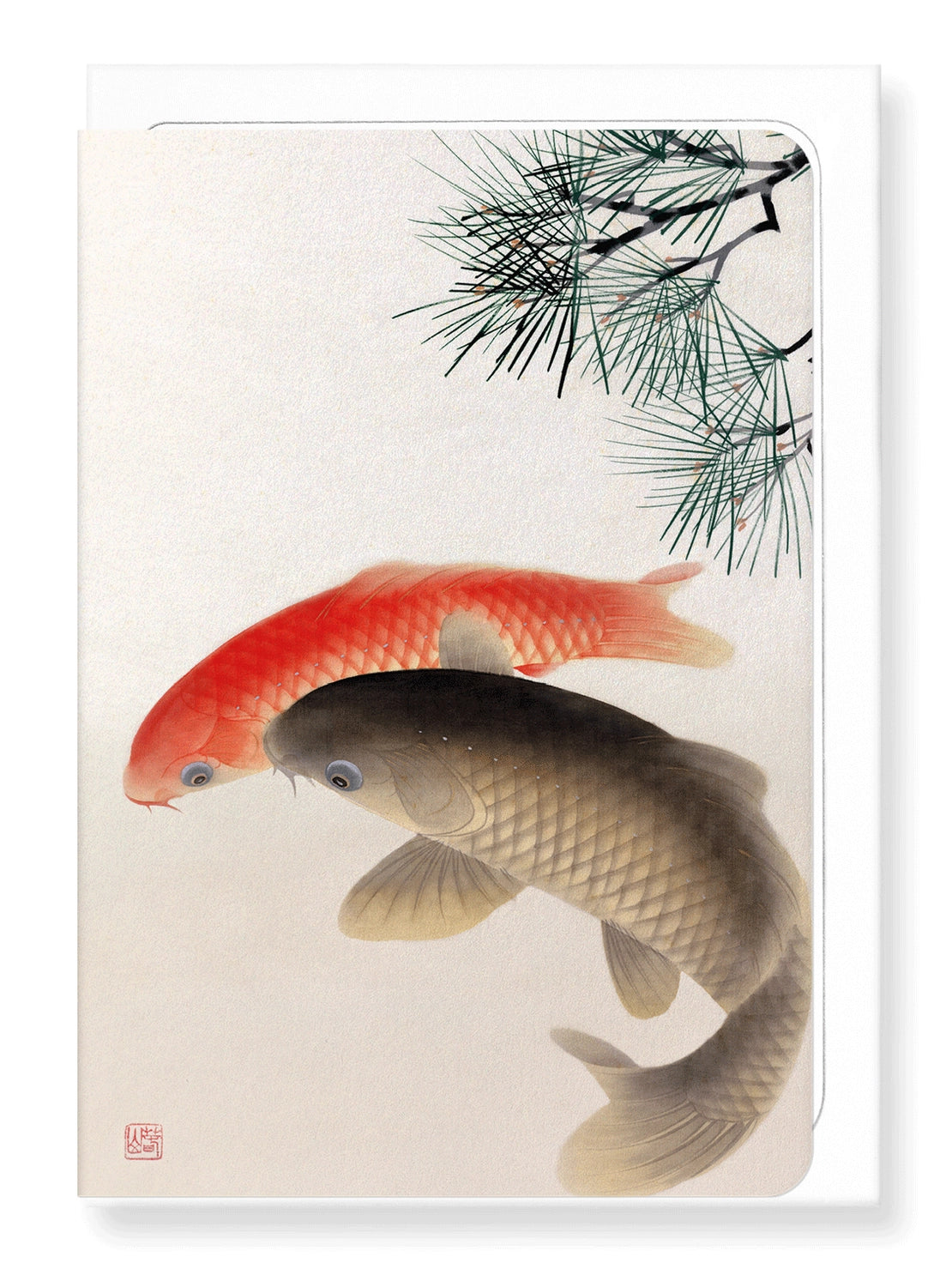 Carps & Pine Japanese Greetings Card