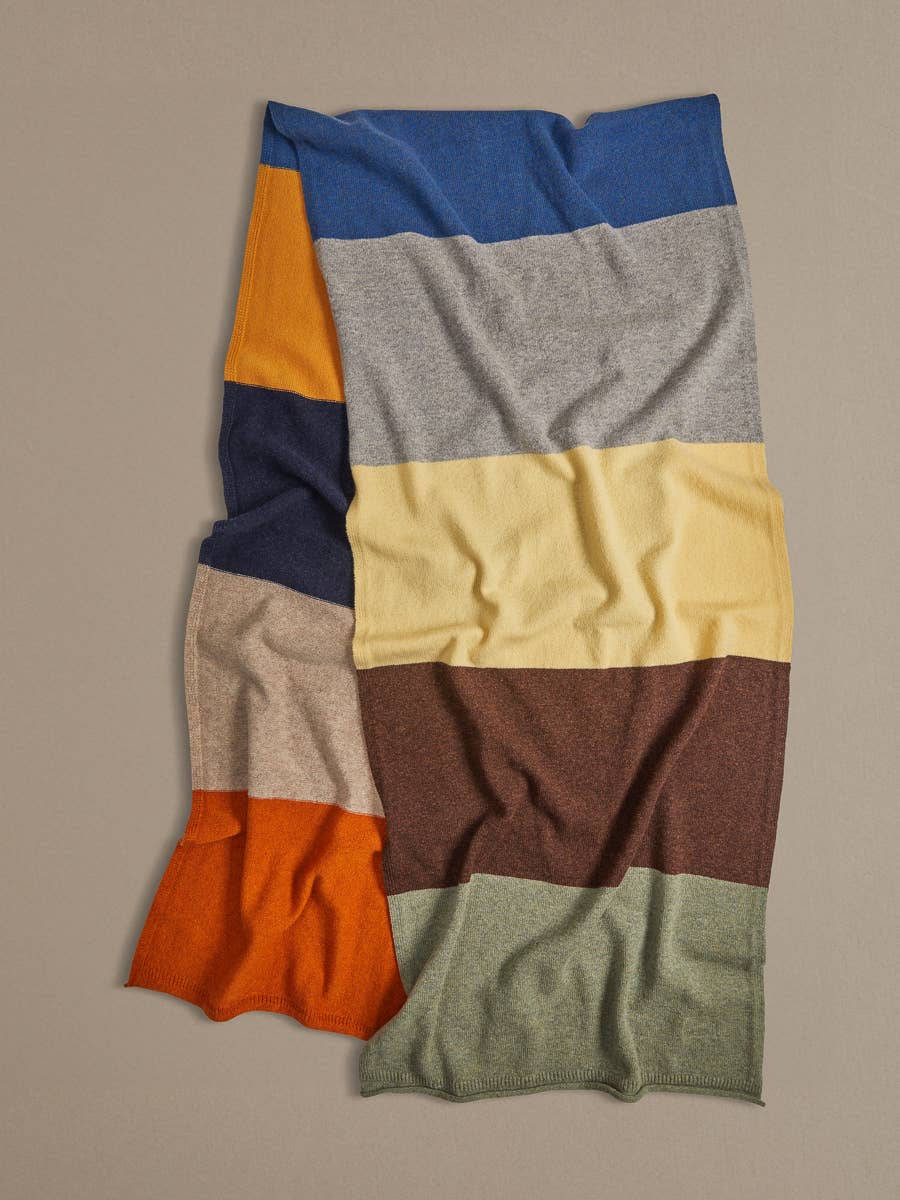 Oversized Stripey Winter Colours Scarf