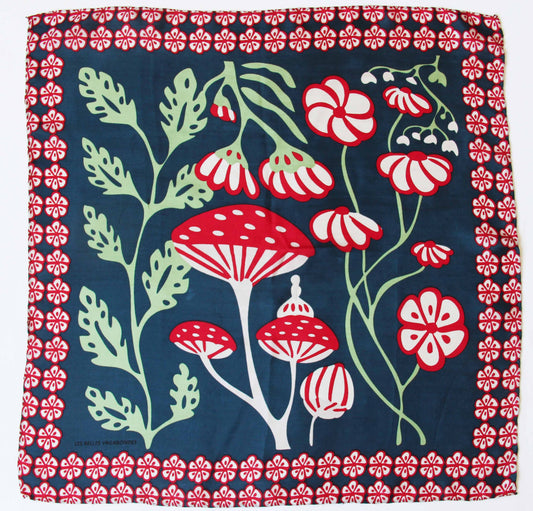 Alice Marine Navy Mini Square Silk Scarf