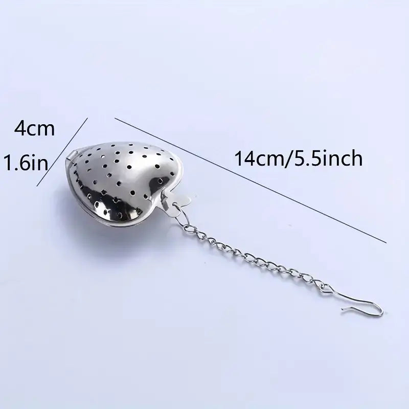 Heart-Shaped Stainless Steel Tea Strainer Infuser for Loose Leaf Teas