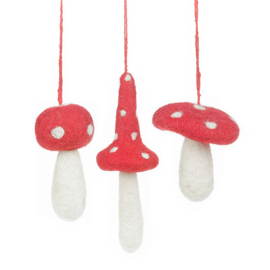 Mushroom felt Xmas decoration