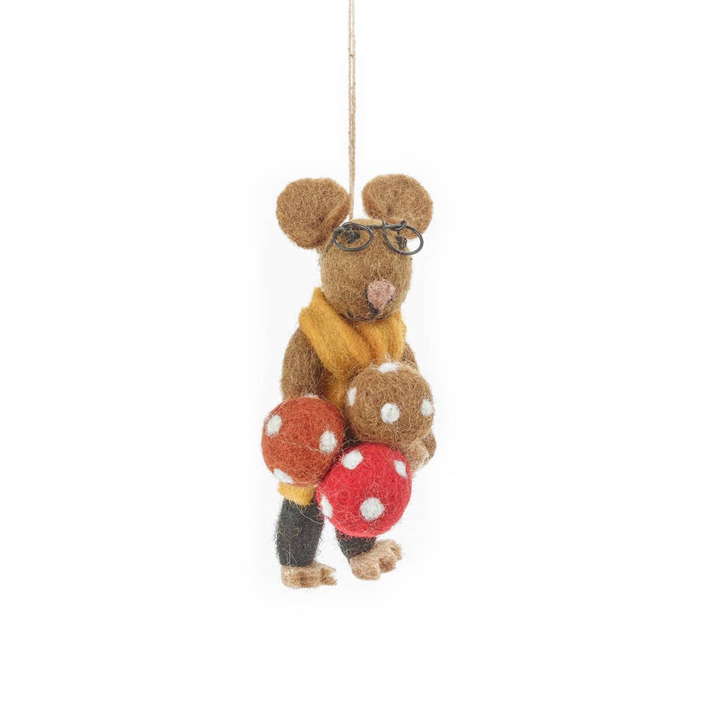 Handmade Needle Felt Oliver the Mouse Autumnal Decotion